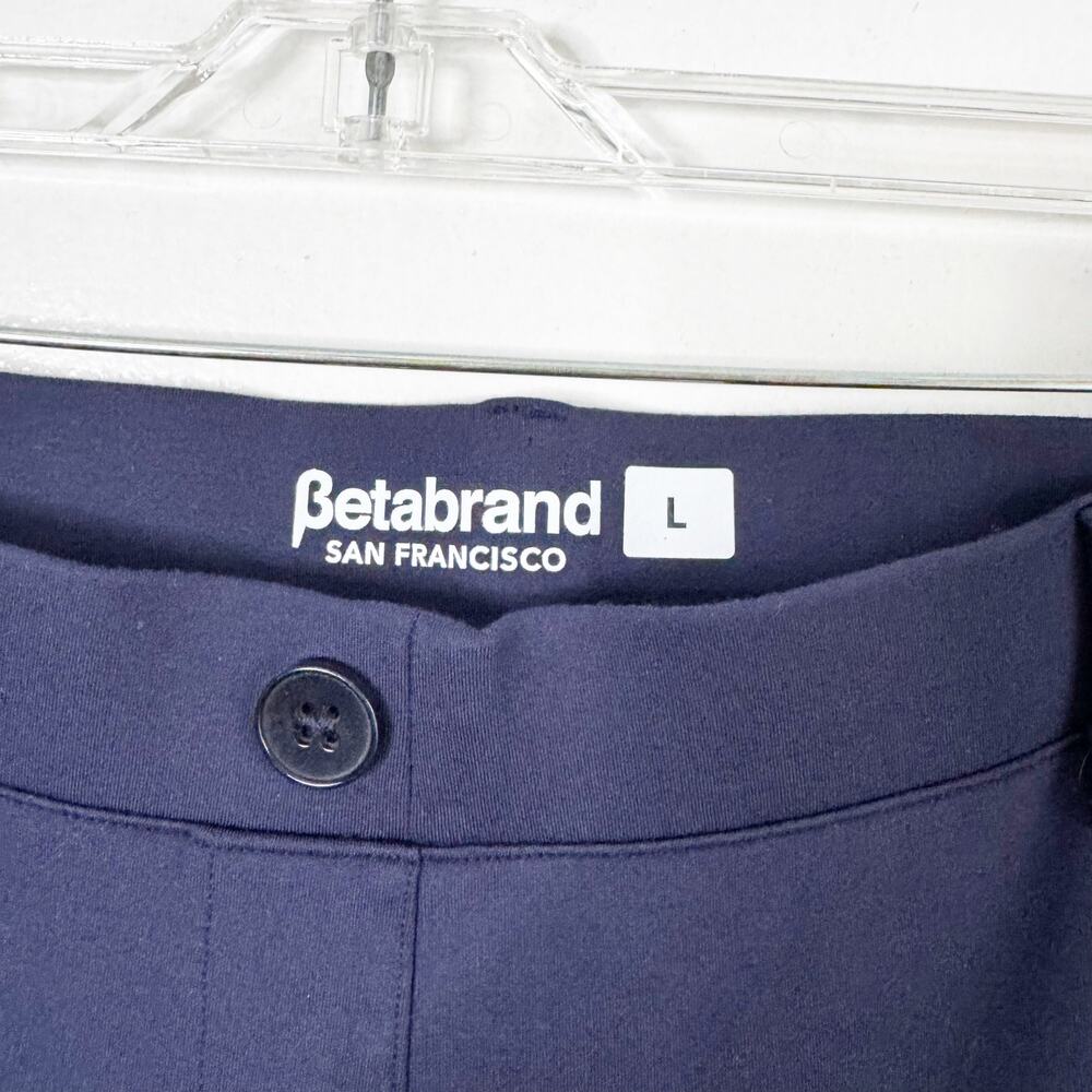 Betabrand Classic Dress Yoga Pant Navy Blue Slimming Stretch Cropped W0249-NY L - Picture 3 of 13